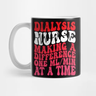 Dialysis Nurse Making A Difference Retro Pink Groovy Mug